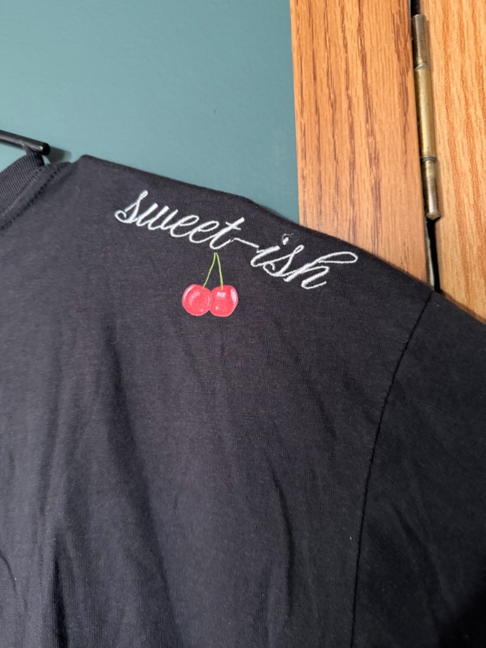 Black Tee with Pink Bow & Cherry Graphic - Kids - Picture 4 of 5